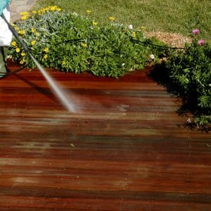 Power washing decking