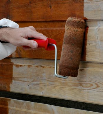 Textrol being applied to wood