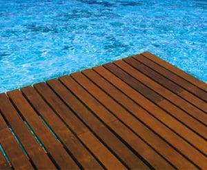 Antislip in Teak applied to pool decking