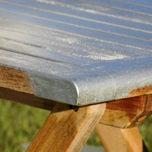 RA85 used on wooden garden table