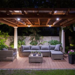 Garden deck with lighting