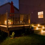 Garden deck with lights