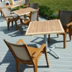 Blue Grey deck with chairs and table