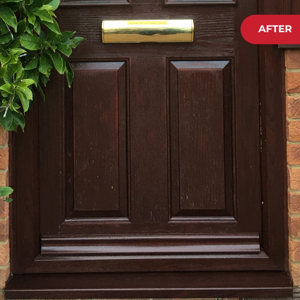 Composite wood door after Polytrol