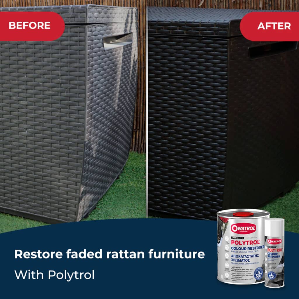 rattan furniture restored with Polytrol