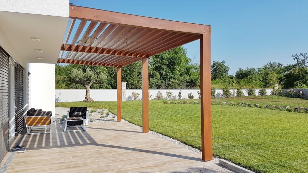 Pergola installed in a garden