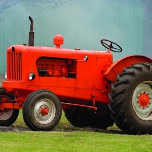 Red vintage tractor