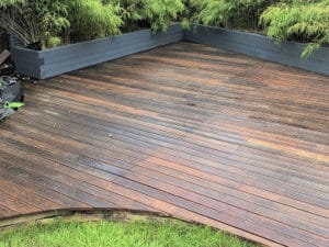 Hardwood decking restored with Owatrol products by Paul