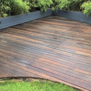 Hardwood decking restored with Owatrol products by Paul