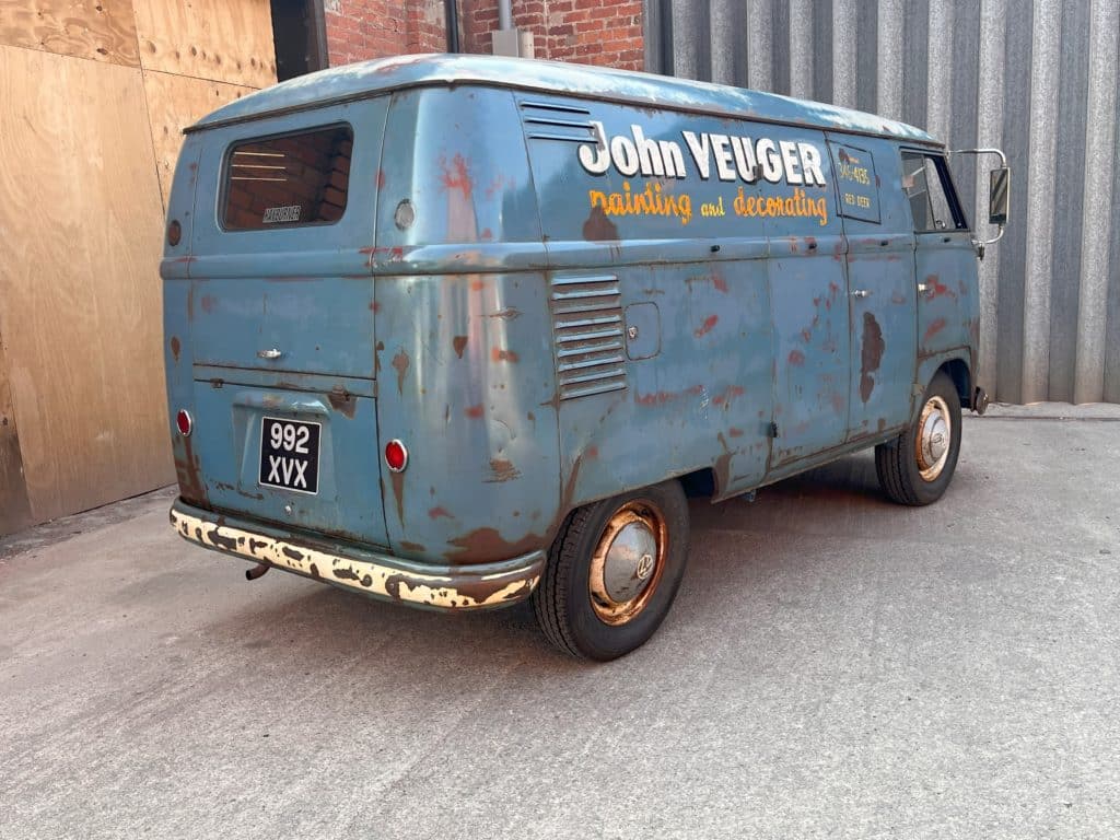 Back and side view of Ewan McGregor’s VW panel van by Garage 87